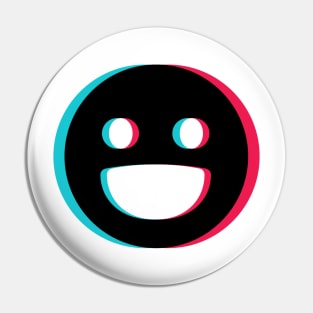 TikTok Smiling emoji smiley Black Pin