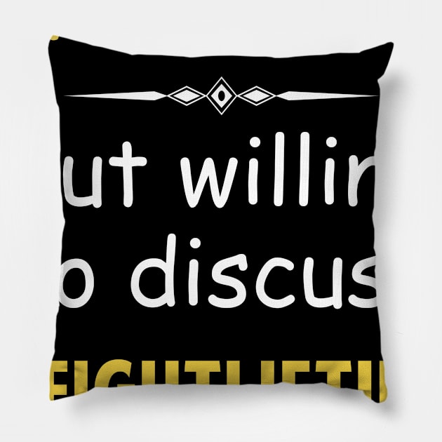 Introverted But Willing To Discuss Weightlifting Weight Lifting Pillow by Happy Life