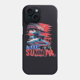 Hello Summer Funny Surfer Riding Surf Surfing Lover Gifts Phone Case