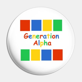 Generation Alpha Colored Blocks Pin