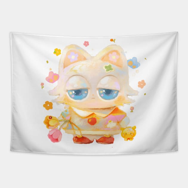 Flower Friend Tapestry by happyyu