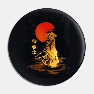 Samurai red moon black version Pin