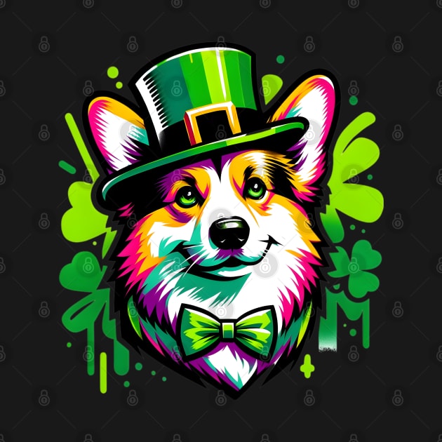 Pembroke Welsh Corgi Celebrates Saint Patrick's Day by ArtRUs