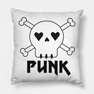 Green Skull and Crossbones Skulls Skeleton Punk Pattern Pillow