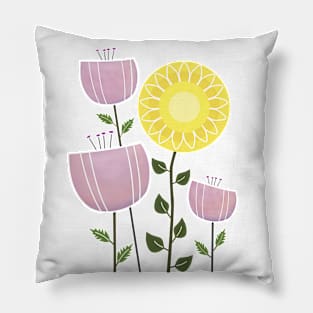 Mid Century Flowers Pillow