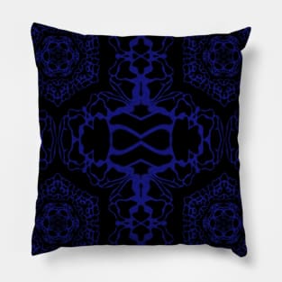 Blue Lace Vintage Goth Snowflake Pillow