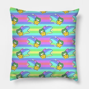 Rainbow Star Frog Pattern Pillow