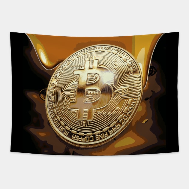 Bitcoin Cryptocurrency Bull run Tapestry by PlanetMonkey