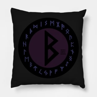 Purple Berkana Futhark Rune Symbol Pillow