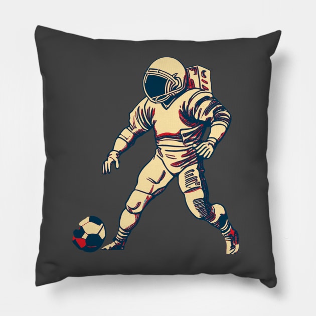 Space Football Astronaut Pillow by DesignArchitect