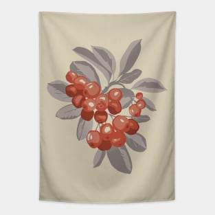 Bunch of ripe red aronia berries Tapestry