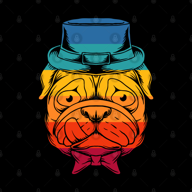 Dog Pug Retro Hat by Dojaja