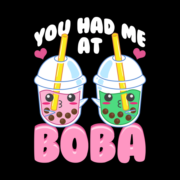 Cute You Had Me At Boba Anime Kawaii Bubble Tea by theperfectpresents