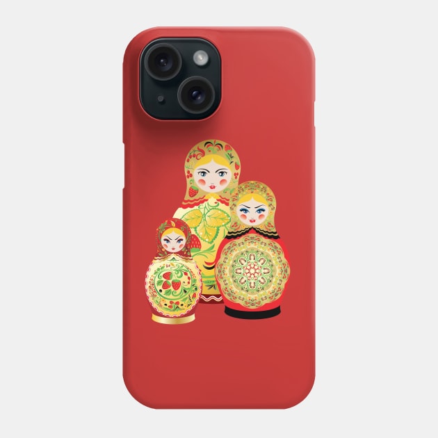 Colorful matryoshka dolls Phone Case by AnnArtshock