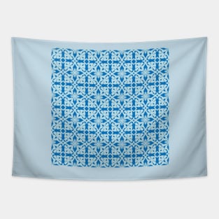 Ethnic Pattern Blue and White Medieval Irish Celtic Tiles Tapestry