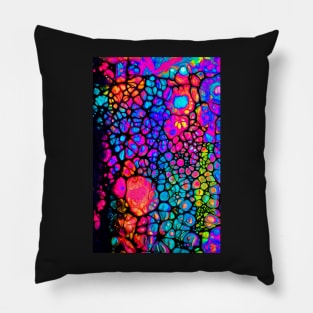 "Fluorescent Cells" - Fluid Art Pillow