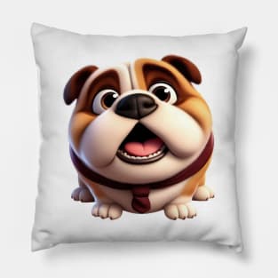 British Bulldog wearing a tie Pillow