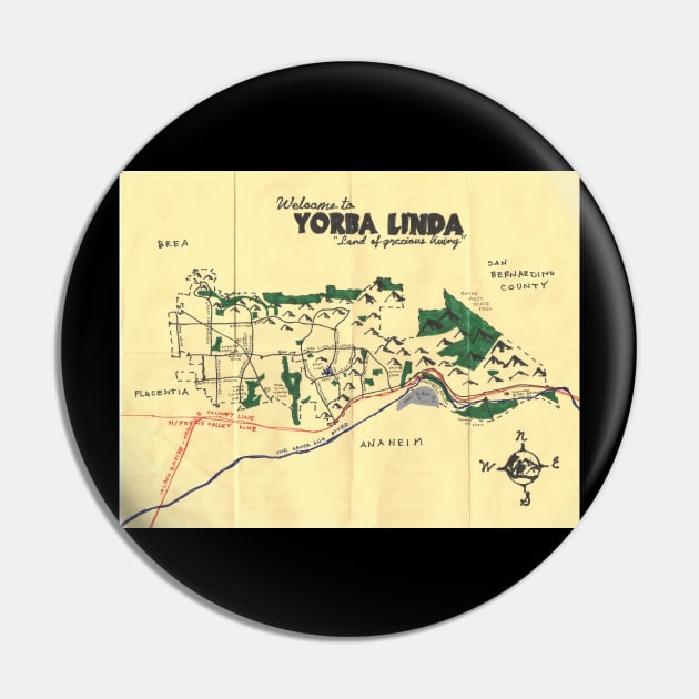 Yorba Linda Pin by PendersleighAndSonsCartography