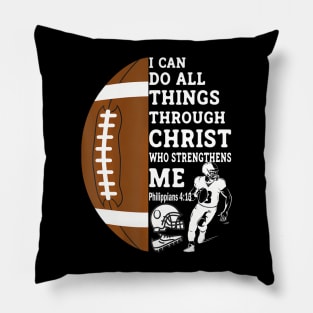 Motivational Bible Verse Christian Gifts Football Pillow