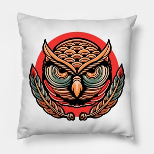 owl head tattoo Pillow