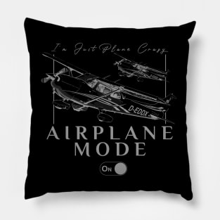 Pilot C172 Flying Gift Airplane Mode T-Shirt I'm just plane crazy grey version Pillow