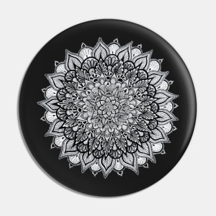 Black and white Mandala Pin