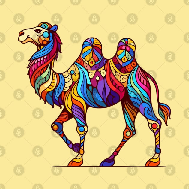 Colorful camel by Curou Prints