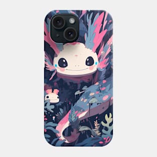 Cute Axolotl Anime Art Design | Cute Animals | Axolotl Hentaii Chibi Kawaii Design Phone Case