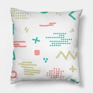 Modern hand draw colorful abstract seamless pattern with geometrical shapes Pillow