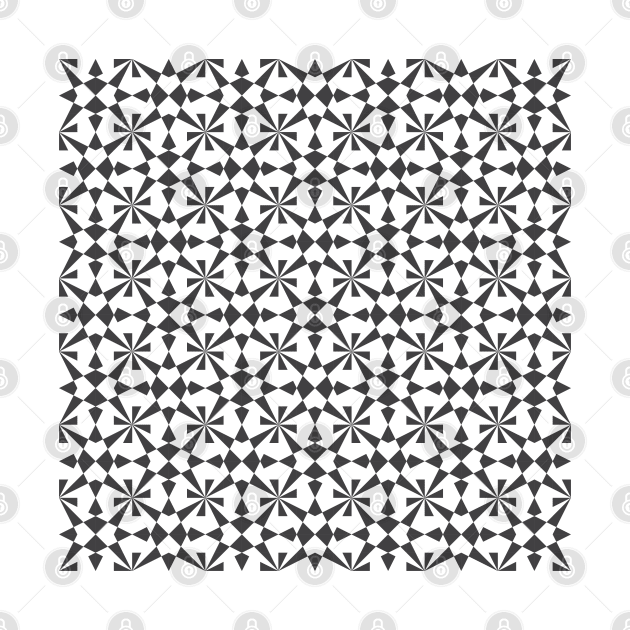 Vintage geometric pattern black and white by kallyfactory