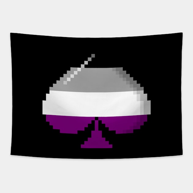 Asexual Pride Pixel Ace of Spades Tapestry by wheedesign