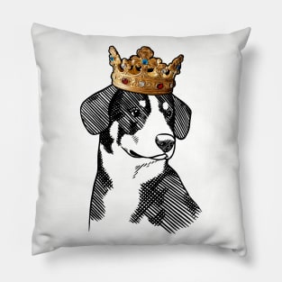 Entlebucher Mountain Dog King Queen Wearing Crown Pillow