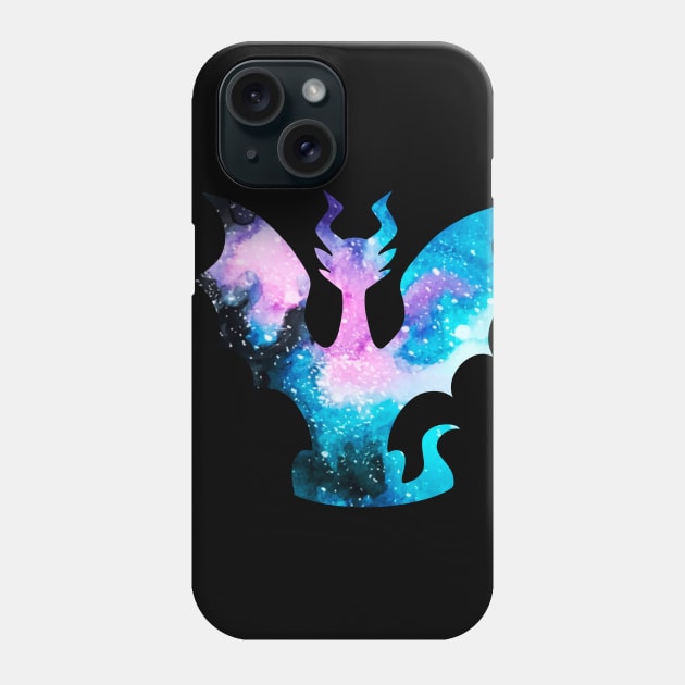 Galaxy Dragon Silhouette Phone Case by Lady Lilac