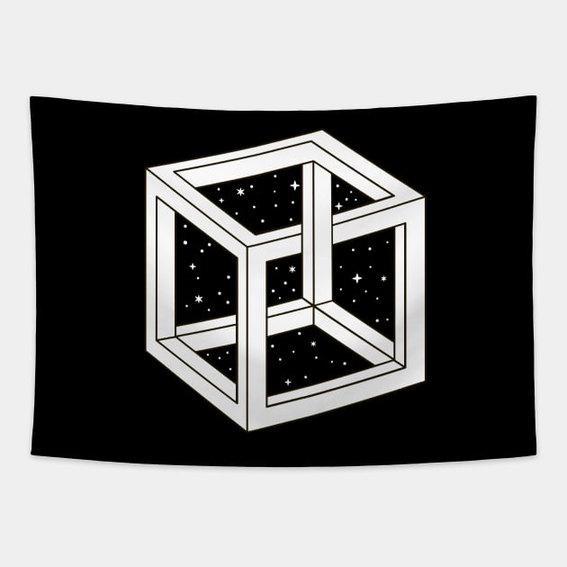 White Cube with Stars Tapestry by Chase