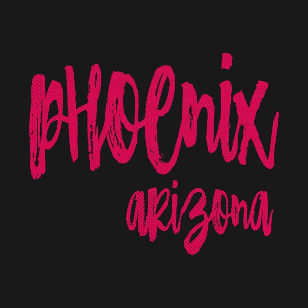 Phoenix Arizona - AZ State Paint Brush Retro Red/Pink College Typography by thepatriotshop