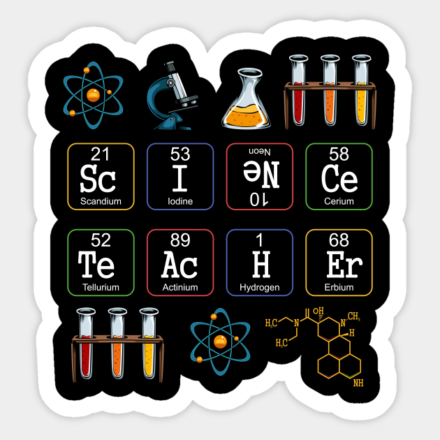 Science Teacher Periodic Table Biology Chemistry - Scientist - Sticker