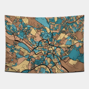 Leeds Map Pattern in Mid Century Pastel Tapestry