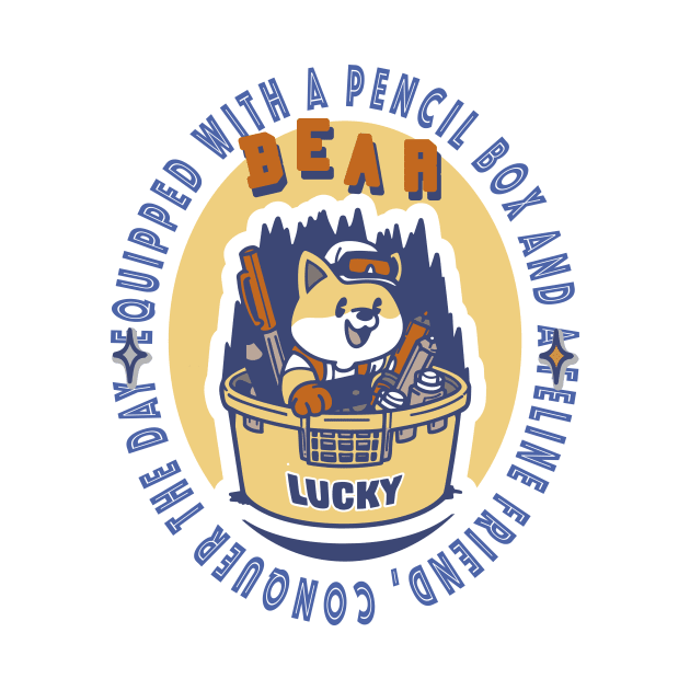 Bear with pencil box T-Shirt 01 by ToddT