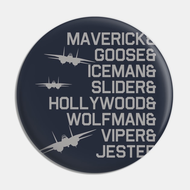 Top Gun Call Signs Pin by PopCultureShirts