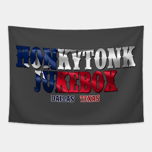 Honkytonk Jukebox Texas Flag Logo Tapestry