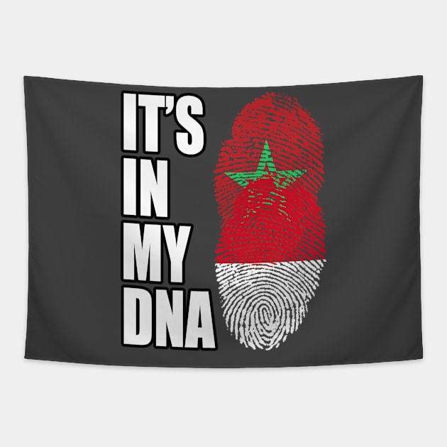 Indonesian And Moroccan Mix DNA Flag Heritage Tapestry by Just Rep It!!