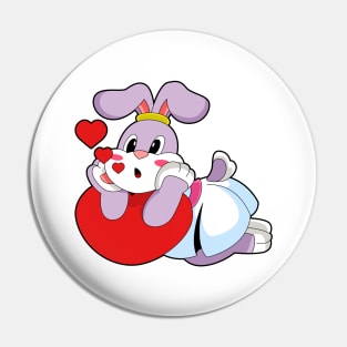 Rabbit Bride Heart Wedding Pin