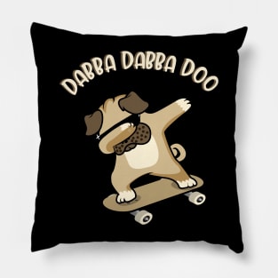 Dabbing Dog Pug Skate Pillow