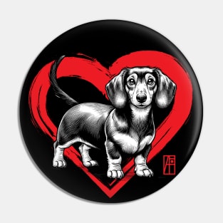 I Love My Dachshund - I Love my dog - Joyful dog Pin