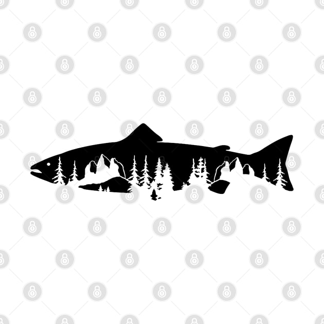 Trout Trees Decal Sticker by santiagoaldomarcias