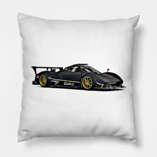 Pagani Zonda R Supercar Racing Cartoon Black Pillow