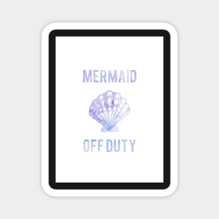 Mermaid Off Duty - Purple Seashell White Background Magnet