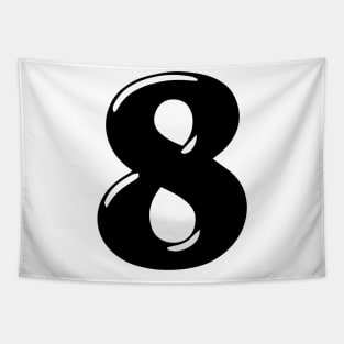 Number 8 in 3d font text style Tapestry