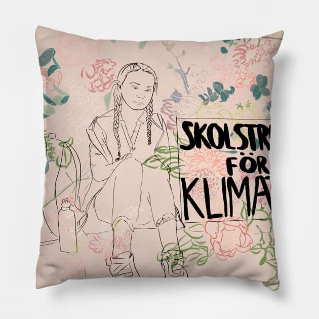 Skolstrejk för klimatet Pillow by maccm