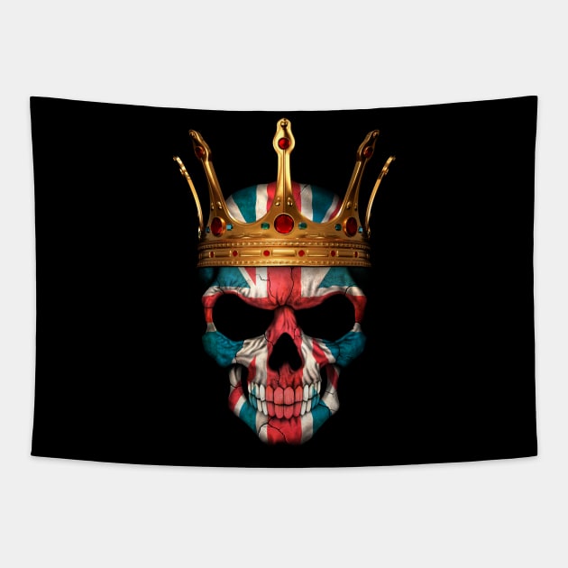 British Flag Skull with Crown Tapestry by jeffbartels